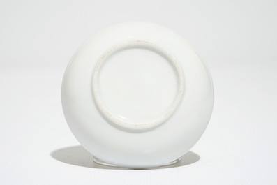 Six Chinese miniature grisaille cups and saucers with Jesuits, Qianlong