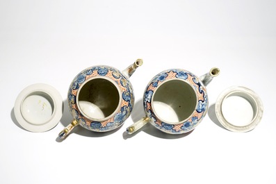 Two large Chinese famille rose teapots and covers, Qianlong