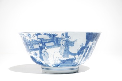 Een Chinese blauwwitte kom, een famille verte schoteltje, Kangxi en een paar Imari-stijl borden, Qianlong