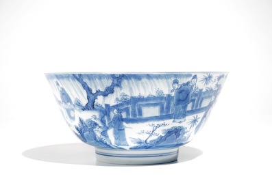 Een Chinese blauwwitte kom, een famille verte schoteltje, Kangxi en een paar Imari-stijl borden, Qianlong