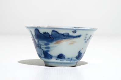 Huit tasses et soucoupes en porcelaine de Chine de style Imari, Kangxi