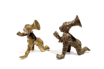 Two small bronze figures of "Bala Krishna", India, 17th and 19th C.