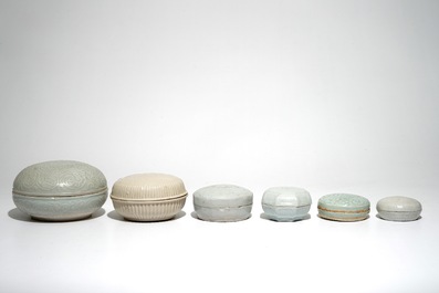Sic bo&icirc;tes couvertes en porcelaine de Chine, Song et post&eacute;rieur