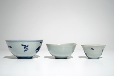 A group of Chinese blue and white wares, Ming