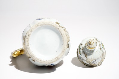 A large Chinese famille rose mandarin covered jug, Qianlong