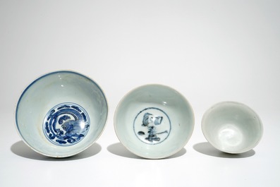 A group of Chinese blue and white wares, Ming