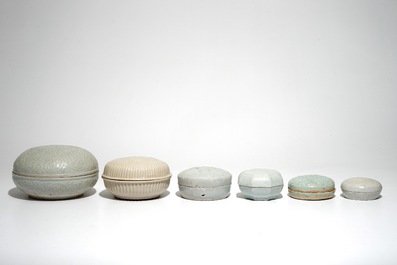 Sic bo&icirc;tes couvertes en porcelaine de Chine, Song et post&eacute;rieur