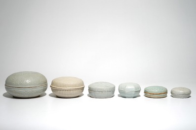 Sic bo&icirc;tes couvertes en porcelaine de Chine, Song et post&eacute;rieur