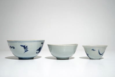 A group of Chinese blue and white wares, Ming