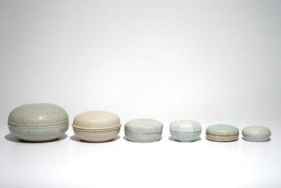 Sic bo&icirc;tes couvertes en porcelaine de Chine, Song et post&eacute;rieur
