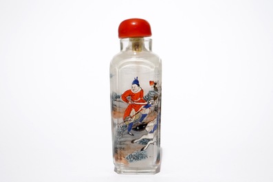 A Chinese inside-painted glass snuff bottle, 20th C.