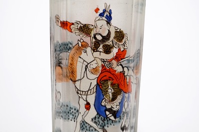 A Chinese inside-painted glass snuff bottle, 20th C.