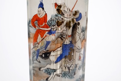 A Chinese inside-painted glass snuff bottle, 20th C.