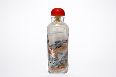A Chinese inside-painted glass snuff bottle, 20th C.
