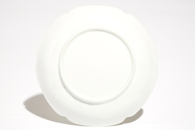 A Chinese Pronk style cup and saucer, Qianlong, ca. 1740
