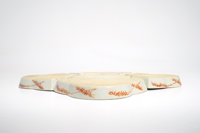 A Chinese famille rose sweetmeat or rice table set, 19th C.