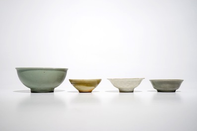 Four various Chinese monochrome bowls, prob. Tang and Song