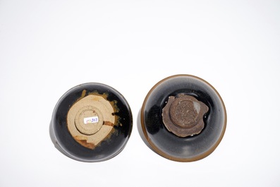 Deux bols &agrave; th&eacute; Jian de type "fourrure de li&egrave;vre", prob. Song