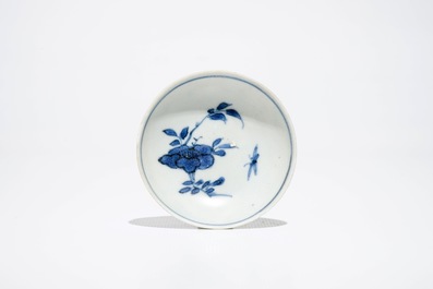 Three small Chinese blue and white boxes, two bowls and two small monochrome vases, Ming and later