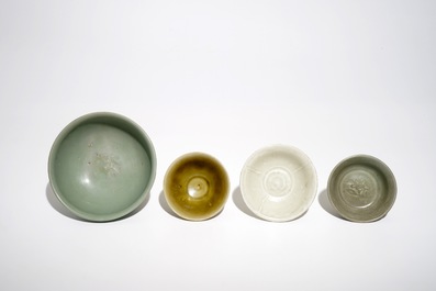 Four various Chinese monochrome bowls, prob. Tang and Song
