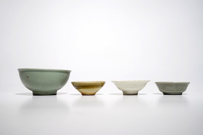 Four various Chinese monochrome bowls, prob. Tang and Song