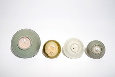 Four various Chinese monochrome bowls, prob. Tang and Song