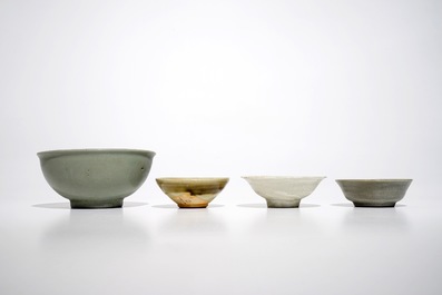 Four various Chinese monochrome bowls, prob. Tang and Song