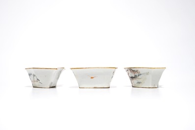 A Chinese qianjiang cai sweetmeat or rice table set with figural design, 19th C.