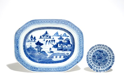 A varied selection of Chinese blue and white wares, 19th C.
