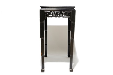 A Chinese famille rose plaque mounted as a table inset, 19th C
