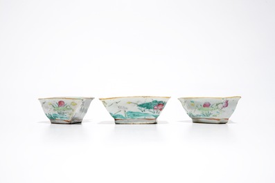 Un service &agrave; mendiants en porcelaine de Chine famille rose, 19&egrave;me