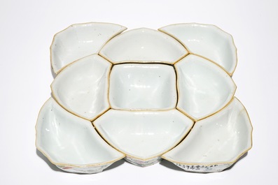 Un service &agrave; mendiants en porcelaine de Chine qianjiang cai, 19&egrave;me