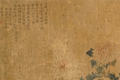 A Chinese horizontal floral subject painting on paper, 18/19th C.