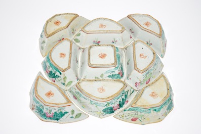 Un service &agrave; mendiants en porcelaine de Chine famille rose, 19&egrave;me