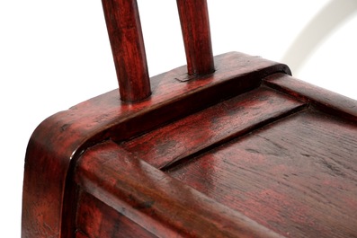 Four Chinese wood yoke-back chairs, 19/20th C.