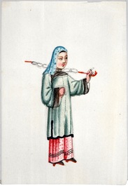 Une bo&icirc;te de petits tableaux sur papier de rize, Chine, Canton, 19&egrave;me