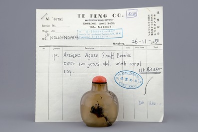 A fine Chinese agate snuff bottle, 18/19th C.