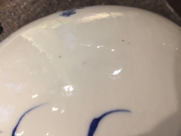A Chinese blue and white &ldquo;Three Friends of Winter&rdquo; hu vase, Qianlong mark, 19/20th C.