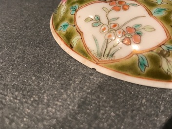 A pair of Chinese famille rose Straits or Peranakan covered bowls, 19th C.