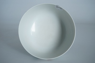 A Chinese famille rose bowl with lotus pond design, Daoguang mark, 19/20th C.