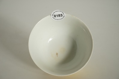 A Chinese yellow-glazed incised dragon bowl, Guangxu mark, 19/20th C.
