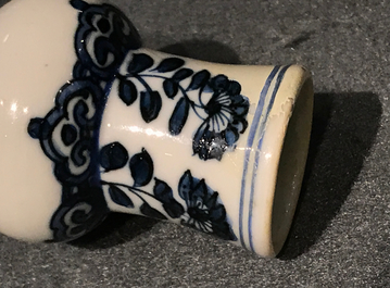 A pair of Chinese blue and white bottle vases, Kangxi