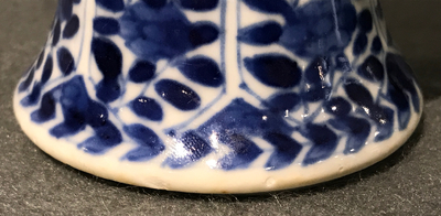 A Chinese blue and white silver-mounted vase, Kangxi