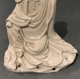 Quatre figures en porcelaine blanc de Chine de Dehua, Kangxi et post&eacute;rieur