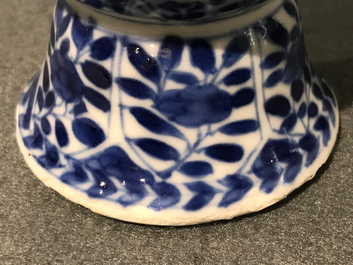 A Chinese blue and white silver-mounted vase, Kangxi