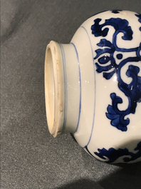 A pair of Chinese blue and white bottle vases, Kangxi