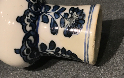 A pair of Chinese blue and white bottle vases, Kangxi