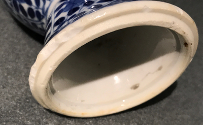 A Chinese blue and white silver-mounted vase, Kangxi