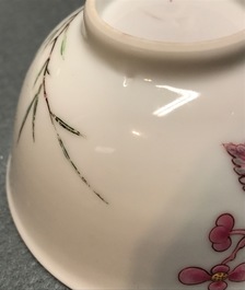 A Chinese famille rose cup and saucer, Yongzheng