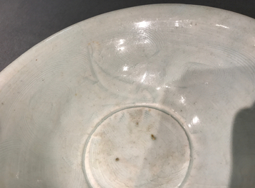 A Chinese qingbai bowl with underglaze design of fish, Song